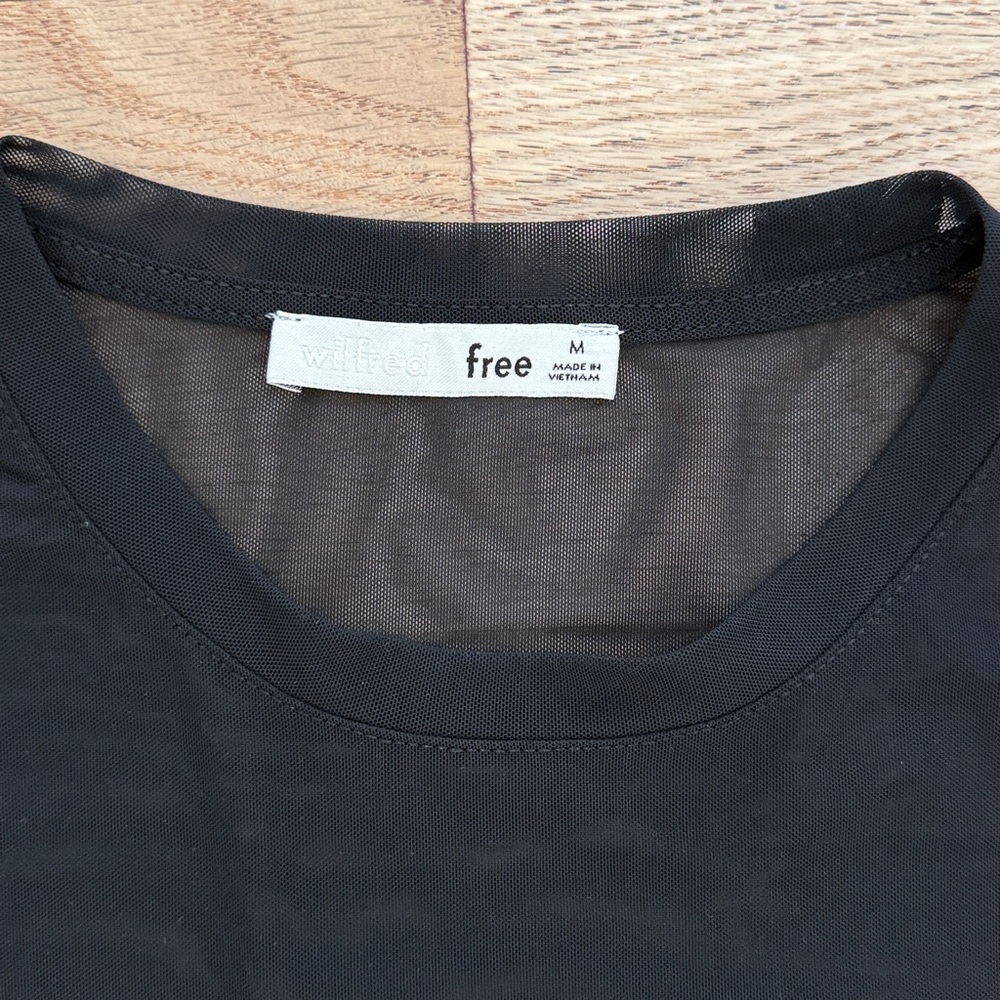 Wilfred Semi-Sheer Mesh Crew Neck Long Sleeve Top - Picture 2 of 8